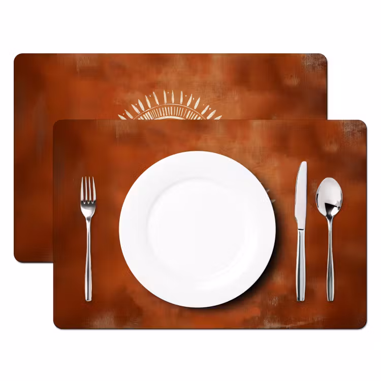 Abstract - Lijnen - Zonnestralen - Roodbruin Placemat vinyl groot -zzsfeer2_Kitchenyeah-website