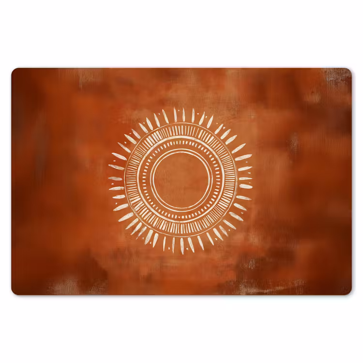 Abstract - Lijnen - Zonnestralen - Roodbruin Placemat vinyl groot -zzsfeer1_Kitchenyeah-website