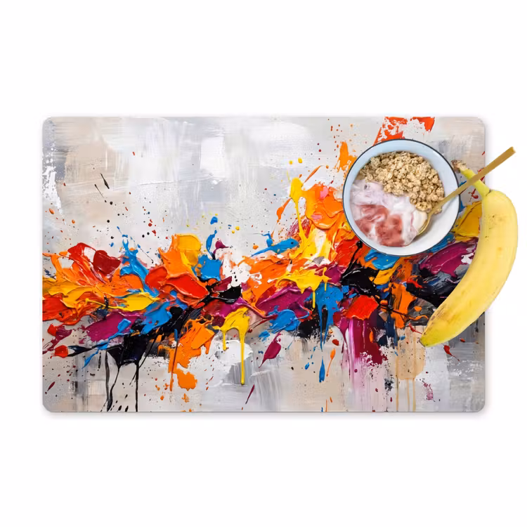 Abstract - Schilderij - Kleurrijk - Dynamisch Placemat vinyl groot -zzzproduct_Kitchenyeah-website