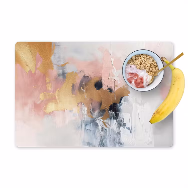 Abstract - Pastel kleuren - Goud - Modern - Aesthetic Placemat vinyl groot -zzzproduct_Kitchenyeah-website