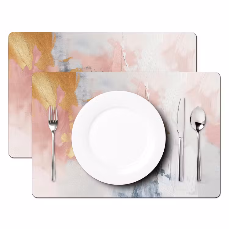 Abstract - Pastel kleuren - Goud - Modern - Aesthetic Placemat vinyl groot -zzsfeer2_Kitchenyeah-website