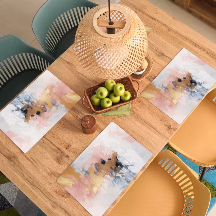 Abstract - Pastel kleuren - Goud - Modern - Aesthetic Placemat vinyl groot -zzsfeer5_Kitchenyeah-website