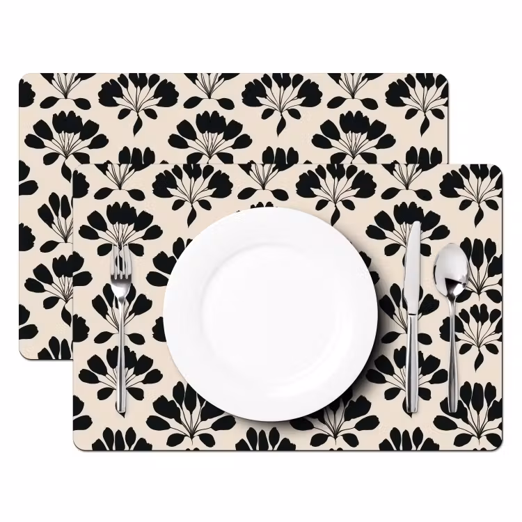 Abstract - Patroon - Zwart Placemat vinyl groot 368 -zzsfeer2_Kitchenyeah-website