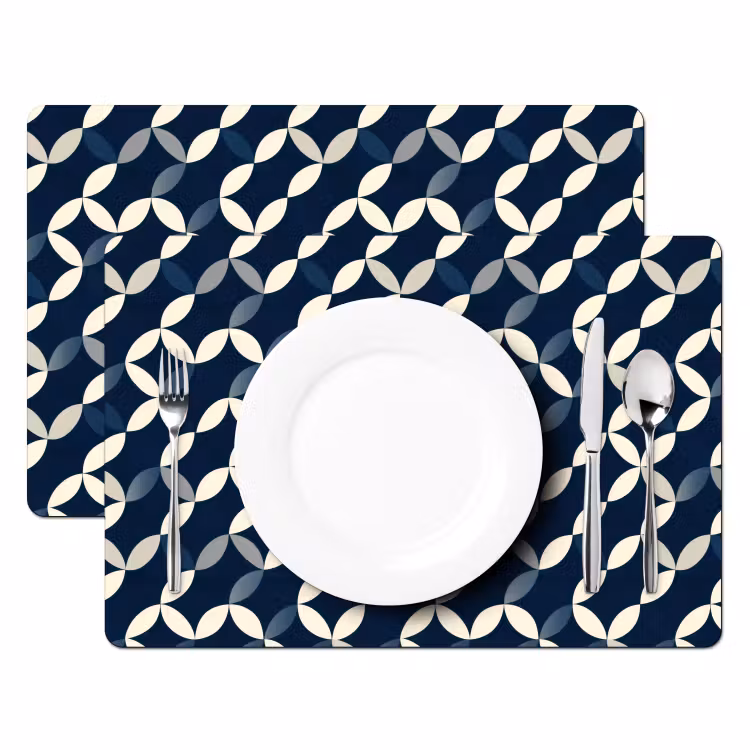 Abstract - Patroon - Blauw Placemat vinyl groot 368 -zzsfeer2_Kitchenyeah-website