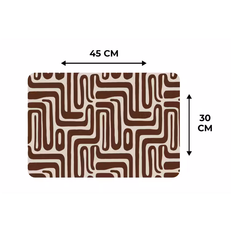 Abstract - Patroon - Bruin Placemat vinyl groot 368 -specs