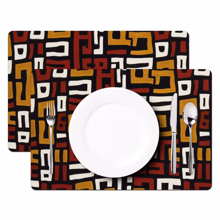 Abstract - Patroon - Rood Placemat vinyl groot -zzsfeer2_Kitchenyeah-website