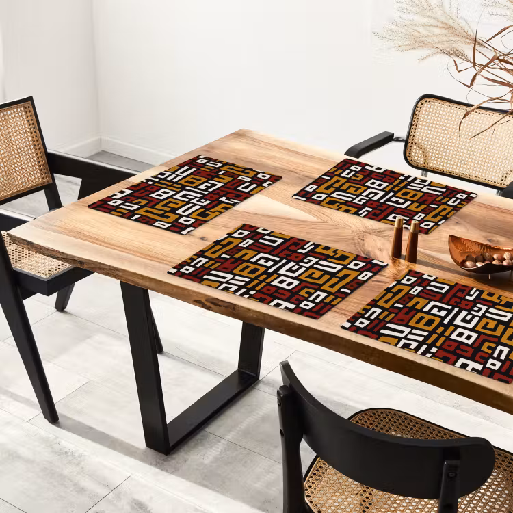 Abstract - Patroon - Rood Placemat vinyl groot -zzsfeer4_Kitchenyeah-website