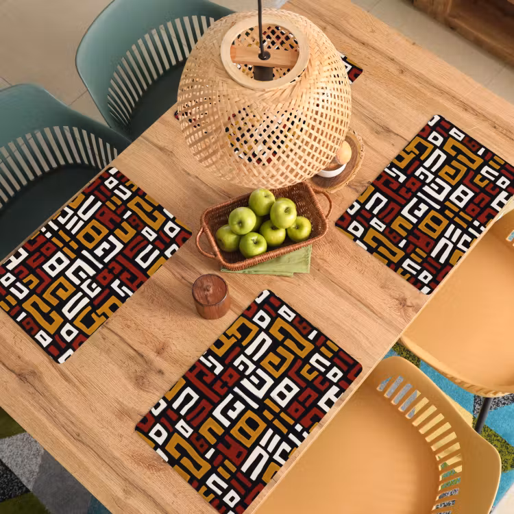 Abstract - Patroon - Rood Placemat vinyl groot -zzsfeer5_Kitchenyeah-website