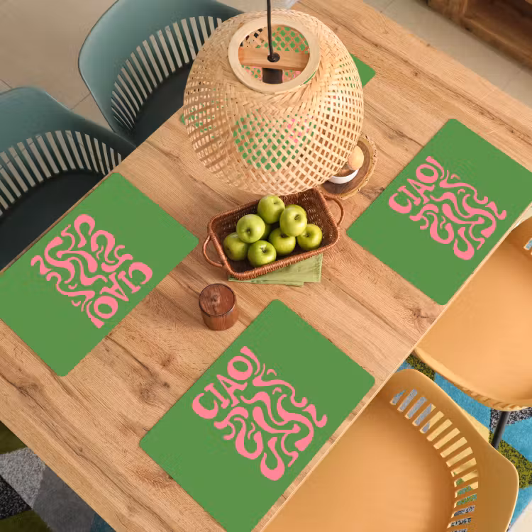Abstract - Roze - Ciao - Vormen Placemat vinyl groot -zzsfeer5_Kitchenyeah-website