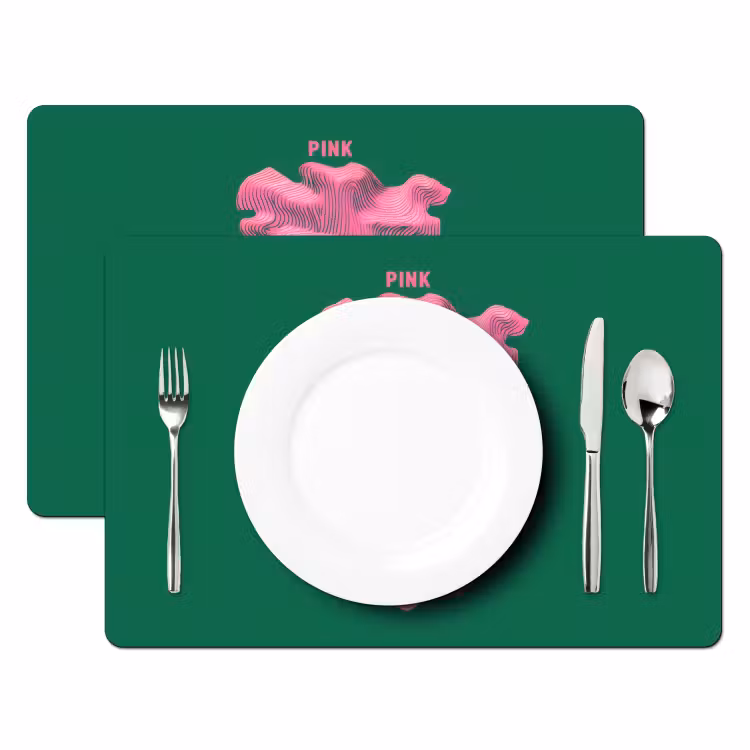 Abstract - Pink - Lijnen - Groen Placemat vinyl groot -zzsfeer2_Kitchenyeah-website