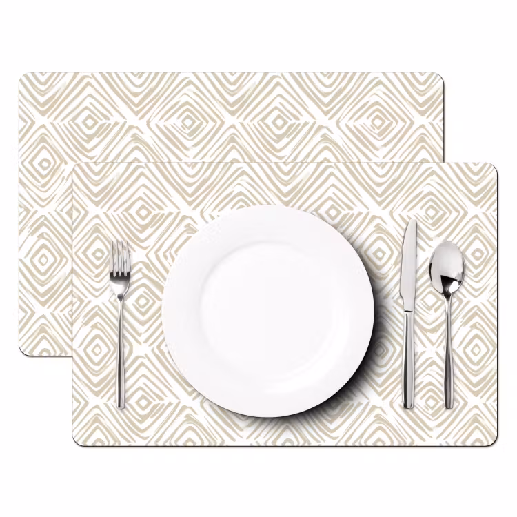 Abstract - Ruit - Beige Placemat vinyl groot 368 -zzsfeer2_Kitchenyeah-website