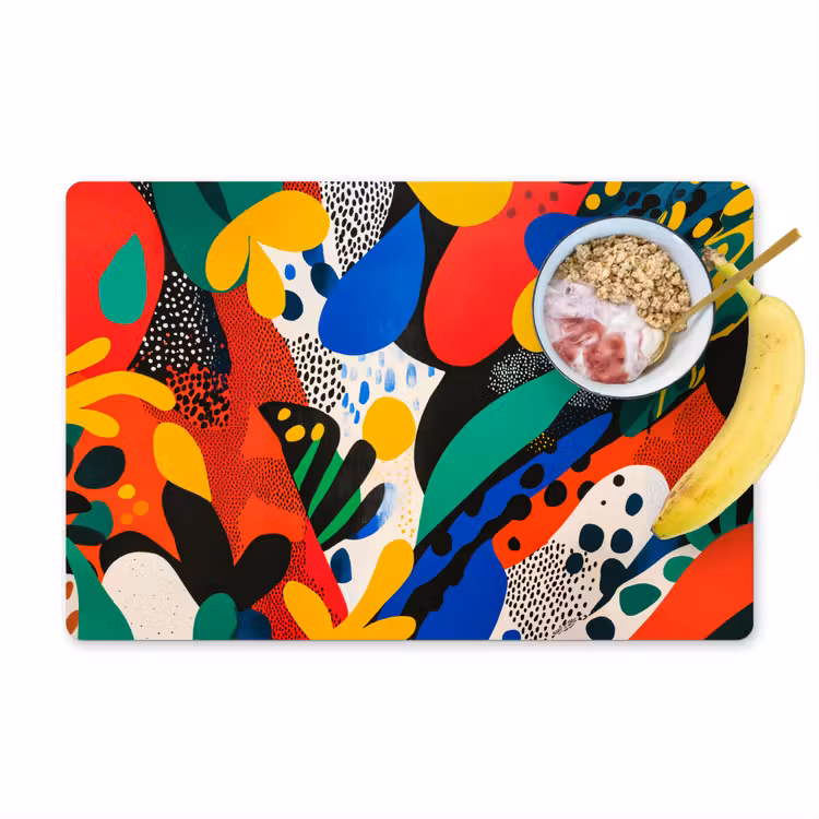 Abstract - Planten - Vormen - Kleurrijk Placemat vinyl groot -zzzproduct_Kitchenyeah-website
