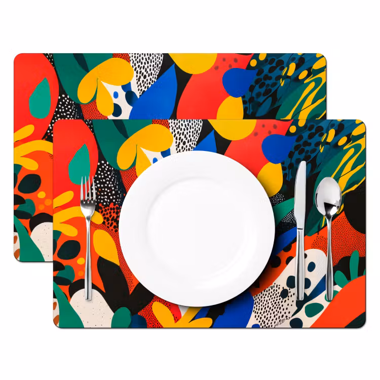 Abstract - Planten - Vormen - Kleurrijk Placemat vinyl groot -zzsfeer2_Kitchenyeah-website
