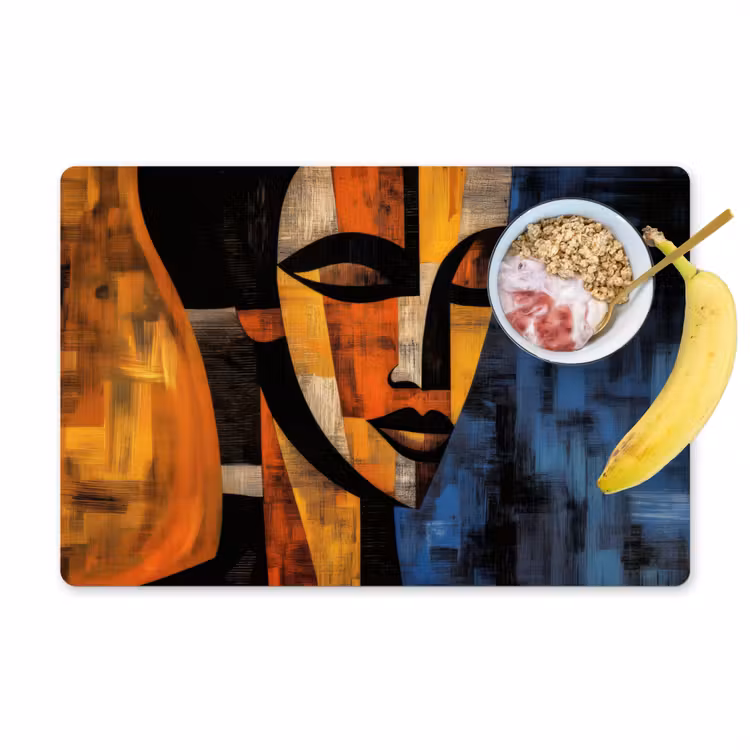 Abstract - Portret - Kleurvakken Placemat vinyl groot -zzzproduct_Kitchenyeah-website
