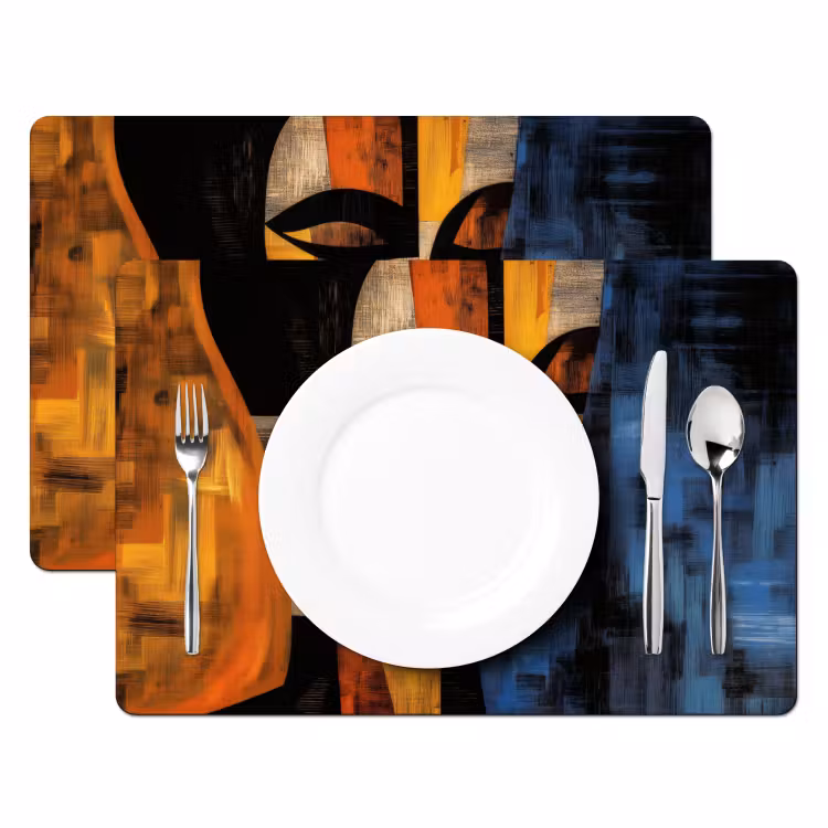 Abstract - Portret - Kleurvakken Placemat vinyl groot -zzsfeer2_Kitchenyeah-website