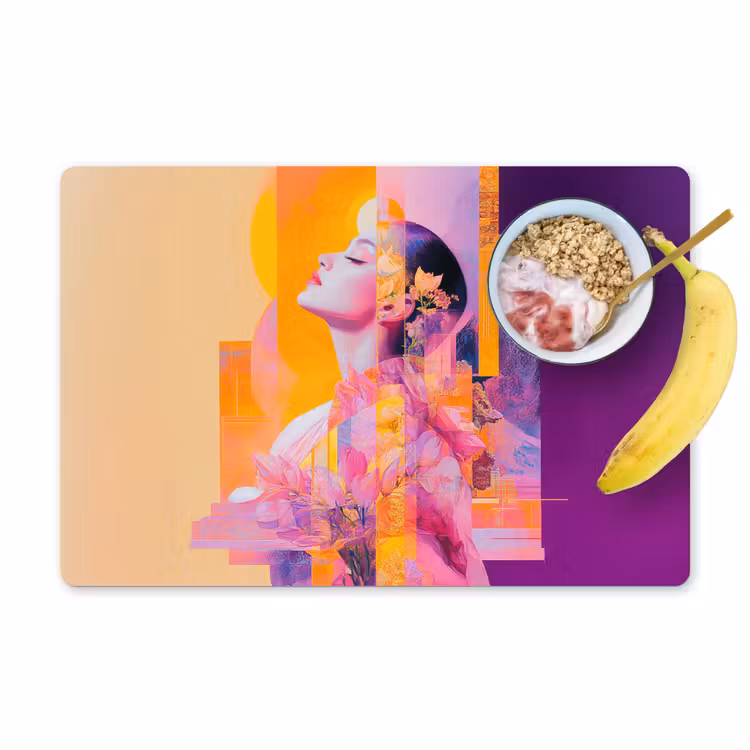 Abstract - Portret - Vrouw - Kleurrijk Placemat vinyl groot -zzzproduct_Kitchenyeah-website