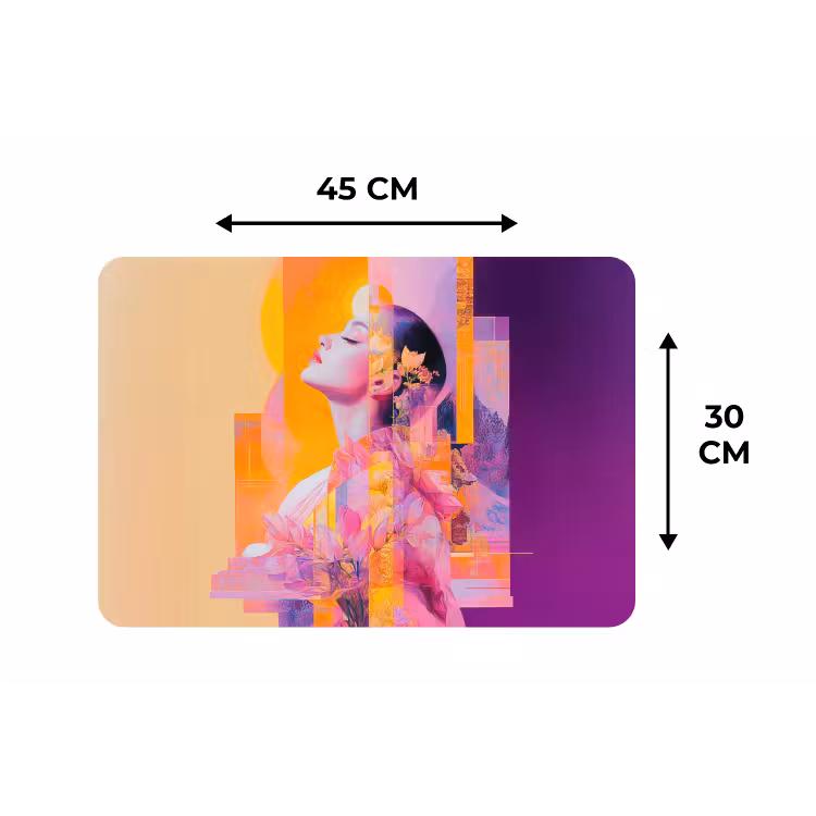 Abstract - Portret - Vrouw - Kleurrijk Placemat vinyl groot -specs