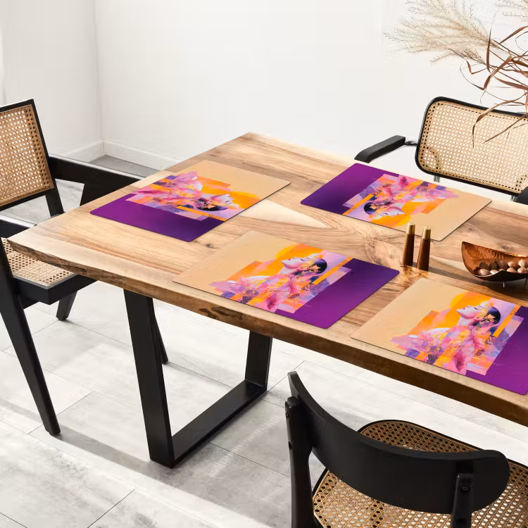 Abstract - Portret - Vrouw - Kleurrijk Placemat vinyl groot -zzsfeer4_Kitchenyeah-website