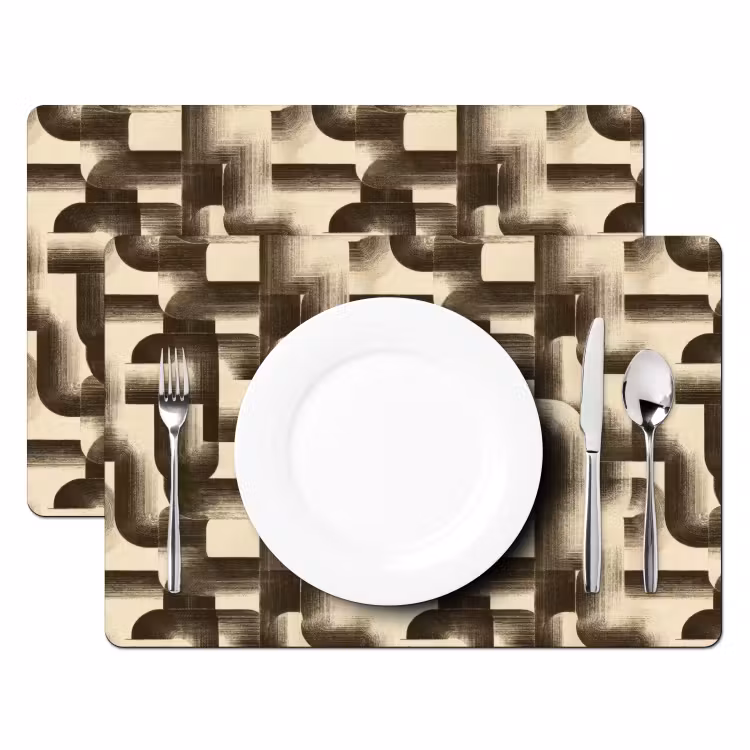Abstract - Retro - Zwart Placemat vinyl groot 368 -zzsfeer2_Kitchenyeah-website