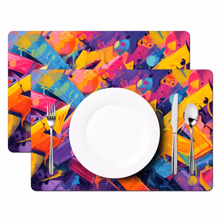 Abstract - Vormen - Kleurrijk Placemat vinyl groot -zzsfeer2_Kitchenyeah-website