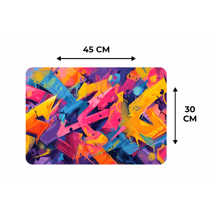 Abstract - Vormen - Kleurrijk Placemat vinyl groot -specs