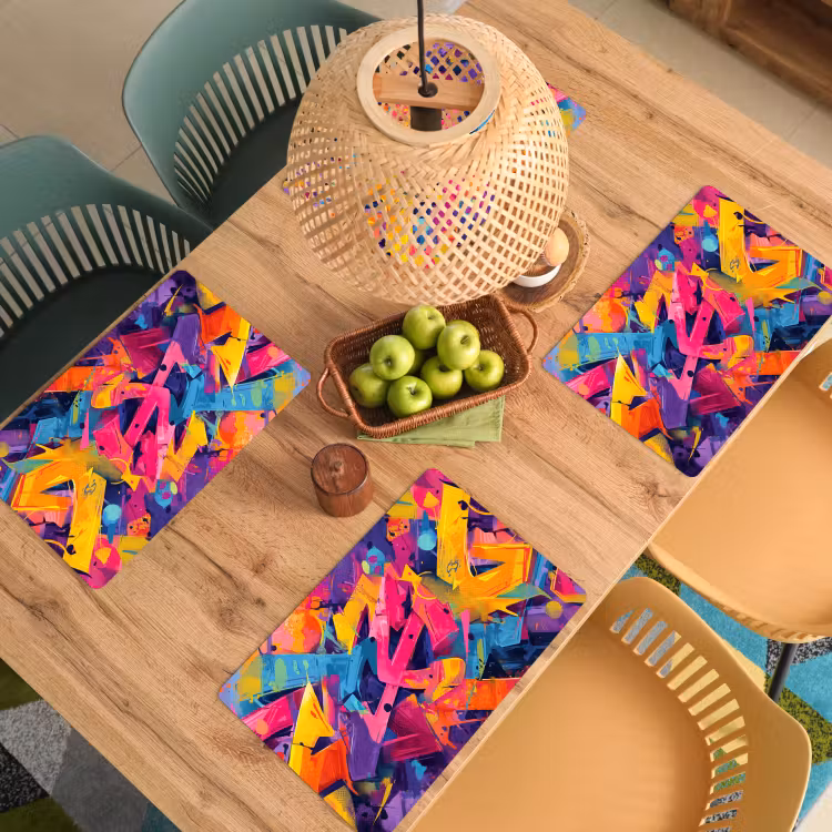 Abstract - Vormen - Kleurrijk Placemat vinyl groot -zzsfeer5_Kitchenyeah-website