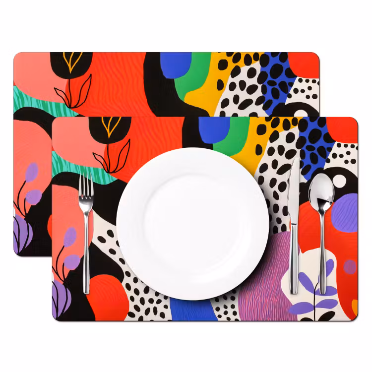 Abstract - Vormen - Kleuren - Stippen Placemat vinyl groot -zzsfeer2_Kitchenyeah-website