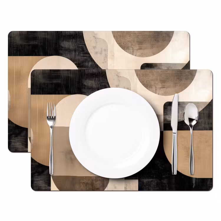 Abstract - Vormen - Modern - Beige Placemat vinyl groot -zzsfeer2_Kitchenyeah-website