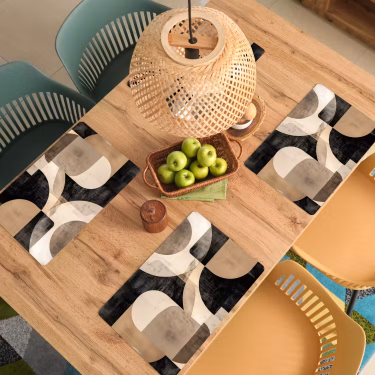 Abstract - Vormen - Modern - Beige Placemat vinyl groot -zzsfeer5_Kitchenyeah-website