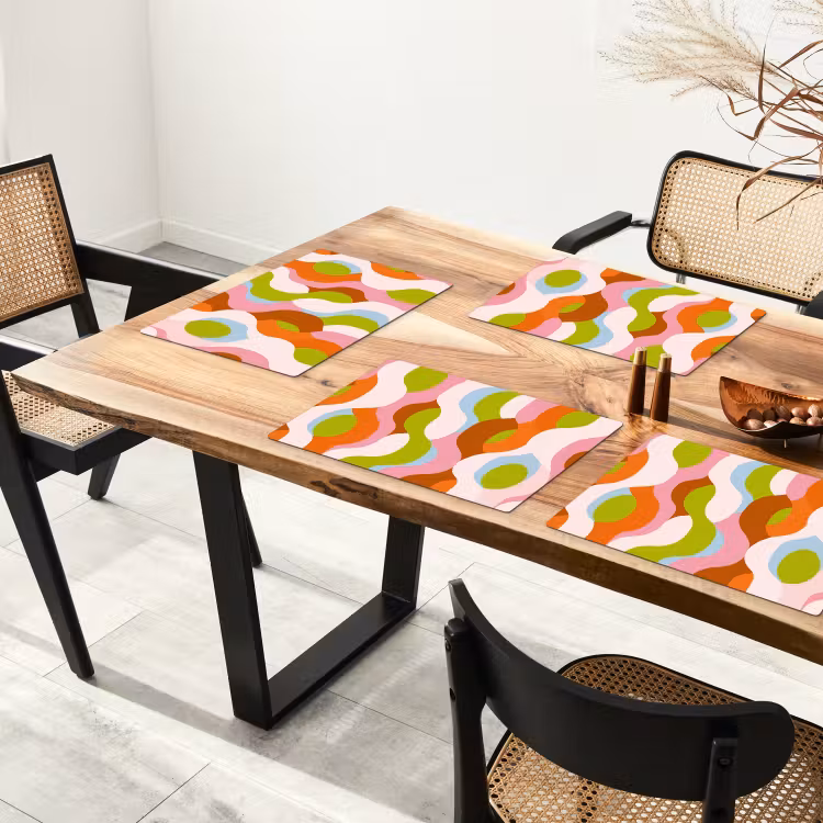 Abstract - Vormen - Roze Placemat vinyl groot -zzsfeer4_Kitchenyeah-website