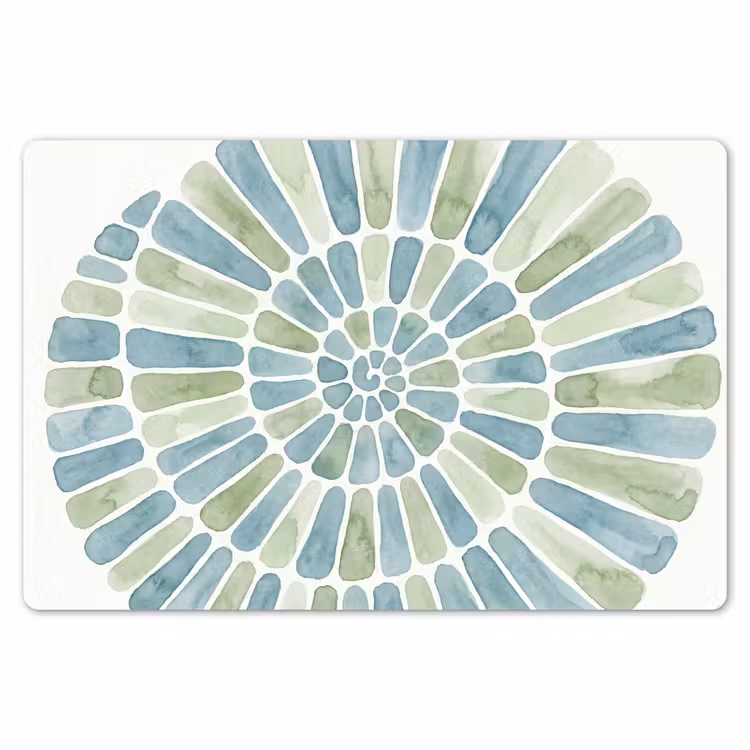 Abstract - Spiraal - Patroon - Modern - Blauw-Groen Placemat vinyl groot -zzsfeer1_Kitchenyeah-website