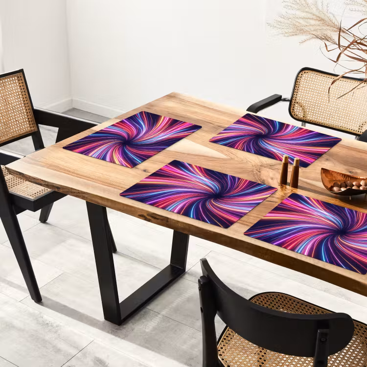 Abstract - Swirl - Futuristic - Neon Placemat vinyl groot -zzsfeer4_Kitchenyeah-website