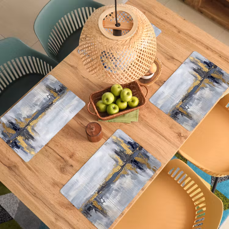 Abstract - Structuur - Goud - Grijs - Modern Placemat vinyl groot -zzsfeer5_Kitchenyeah-website