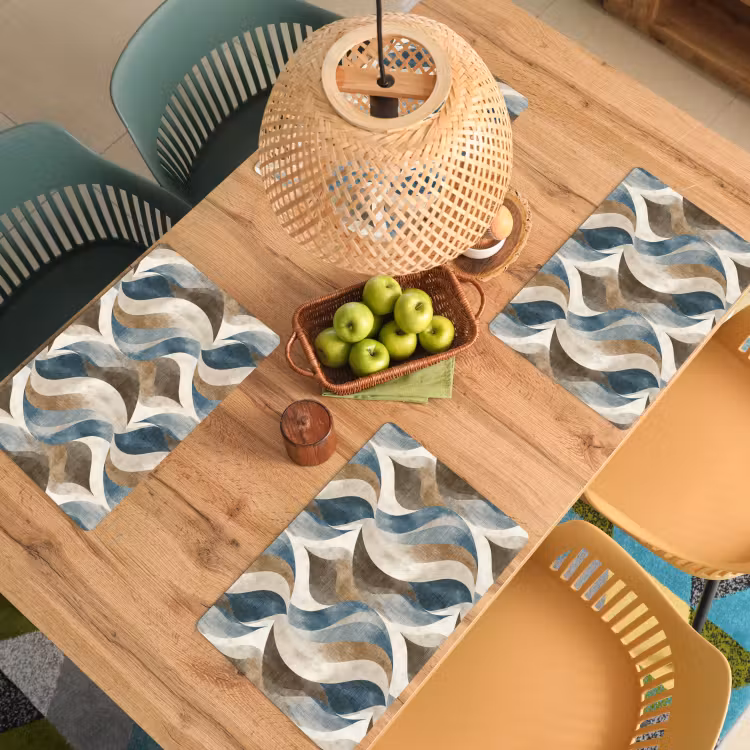 Abstract - Golven - Kleurrijk Placemat vinyl groot 368 -zzsfeer5_Kitchenyeah-website