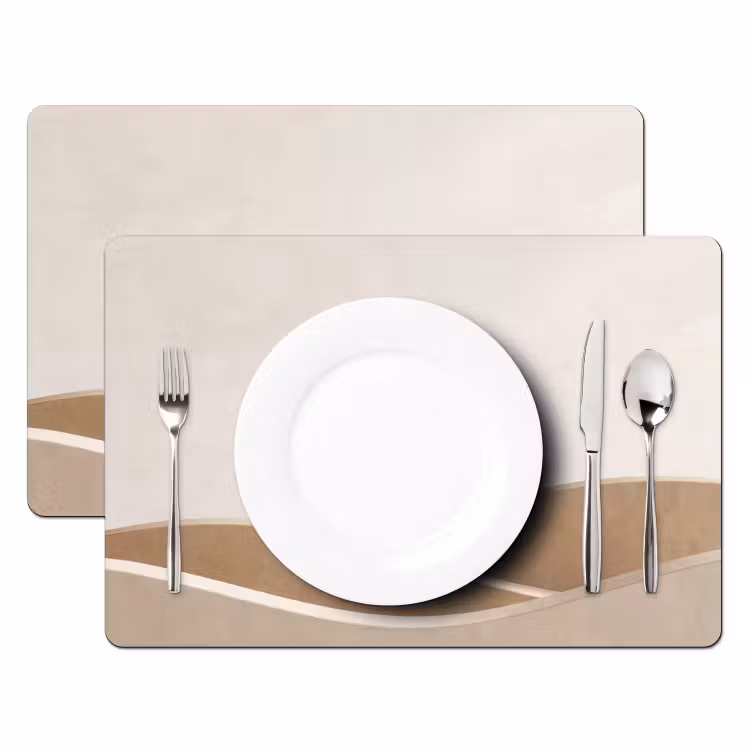 Abstract - Golven - Modern - Beige Placemat vinyl groot -zzsfeer2_Kitchenyeah-website