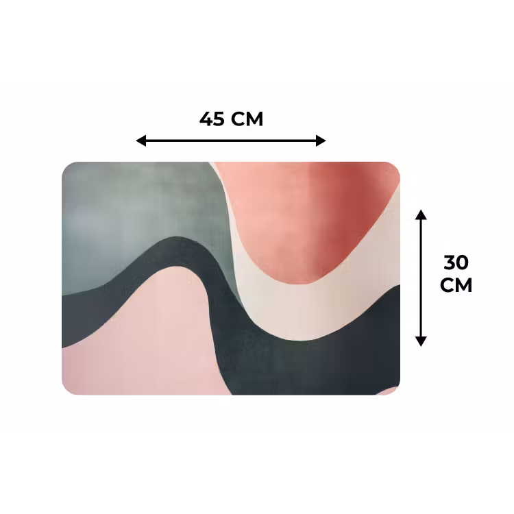 Abstract - Golven - Sierlijk - Roze Placemat vinyl groot -specs