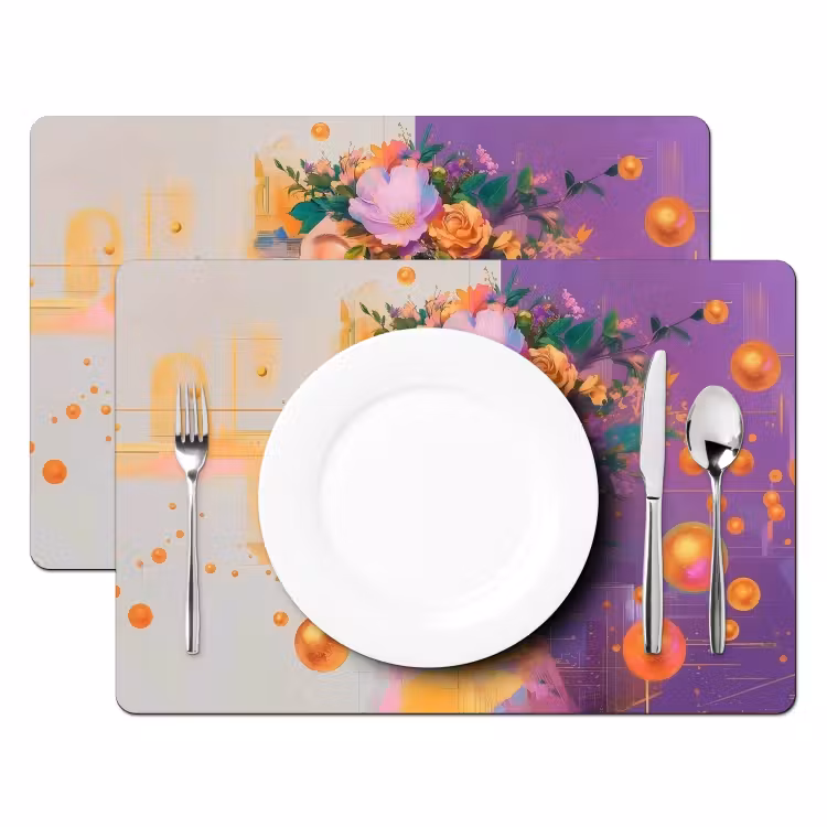 Abstract - Vrouw - Bloemenkroon - Goud Placemat vinyl groot -zzsfeer2_Kitchenyeah-website