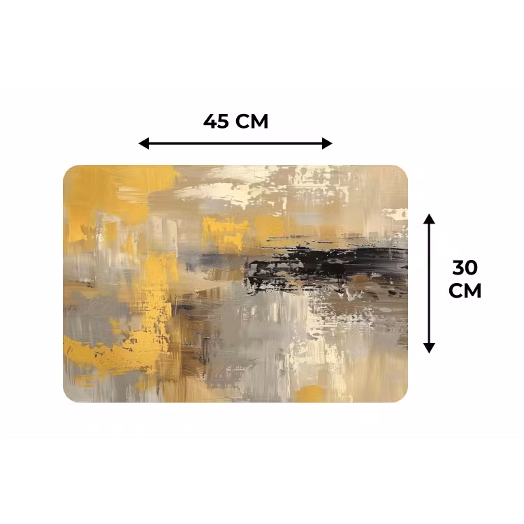Abstract - Geel - Modern - Beige Placemat vinyl groot -specs