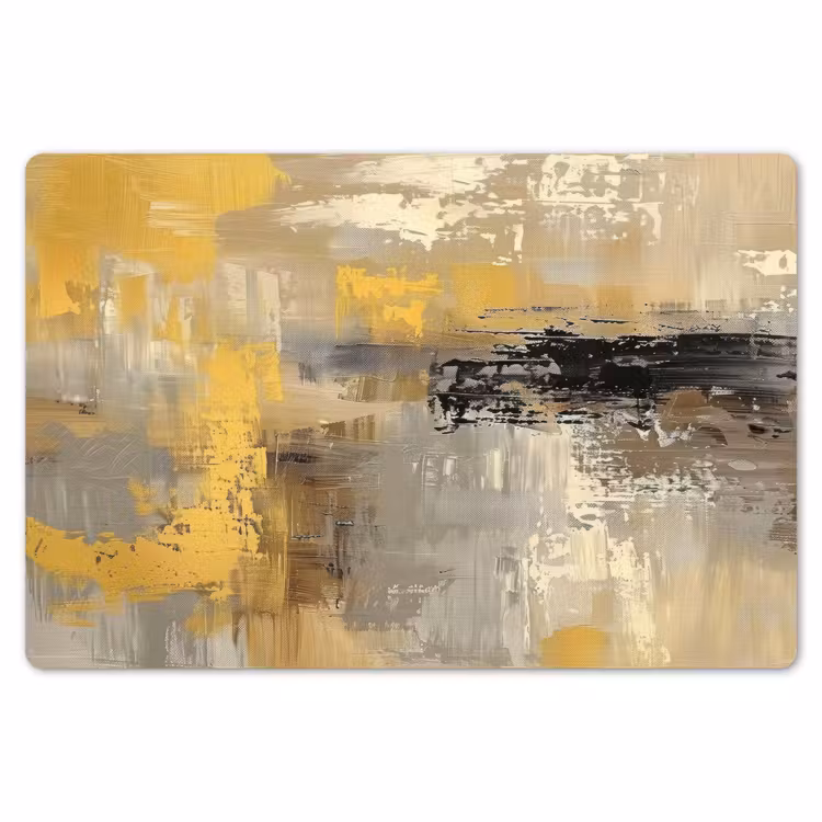 Abstract - Geel - Modern - Beige Placemat vinyl groot -zzsfeer1_Kitchenyeah-website