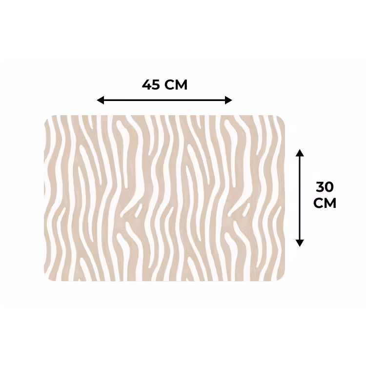 Abstract - Zebra - Beige Placemat vinyl groot 368 -specs