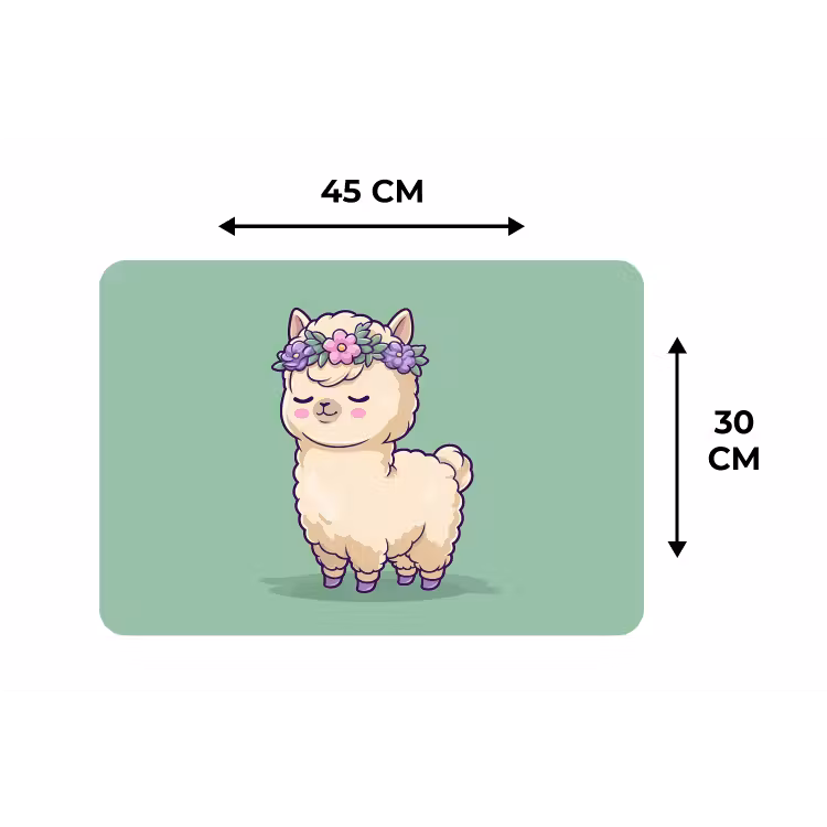 Alpaca - Groen - Bloemendiadeem Placemat vinyl groot -specs