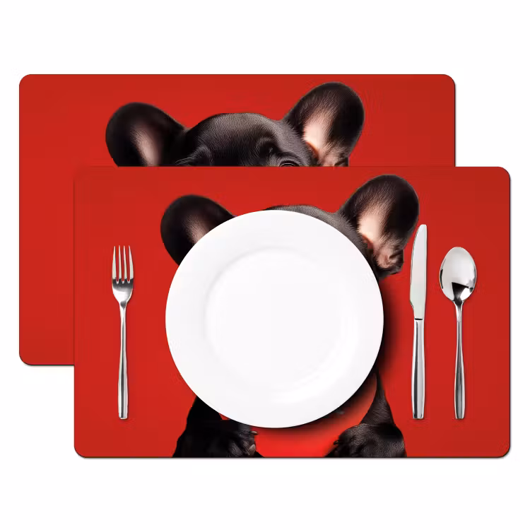 Amor - Hond - Hartje - Rood Placemat vinyl groot -zzsfeer2_Kitchenyeah-website