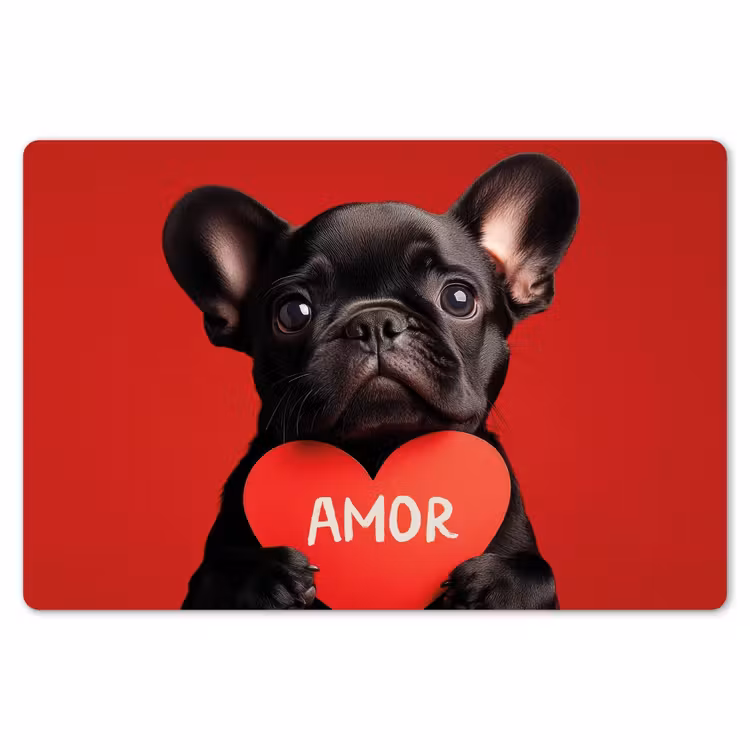 Amor - Hond - Hartje - Rood Placemat vinyl groot -zzsfeer1_Kitchenyeah-website