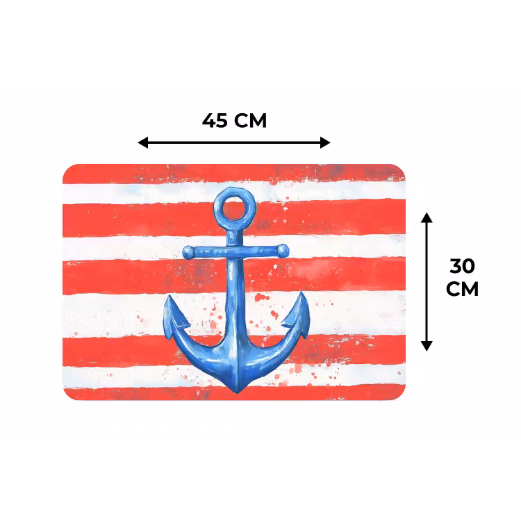 Anker - Verfspatten - Rood - Blauw Placemat vinyl groot -specs