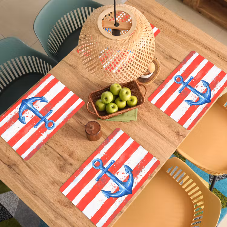 Anker - Verfspatten - Rood - Blauw Placemat vinyl groot -zzsfeer5_Kitchenyeah-website