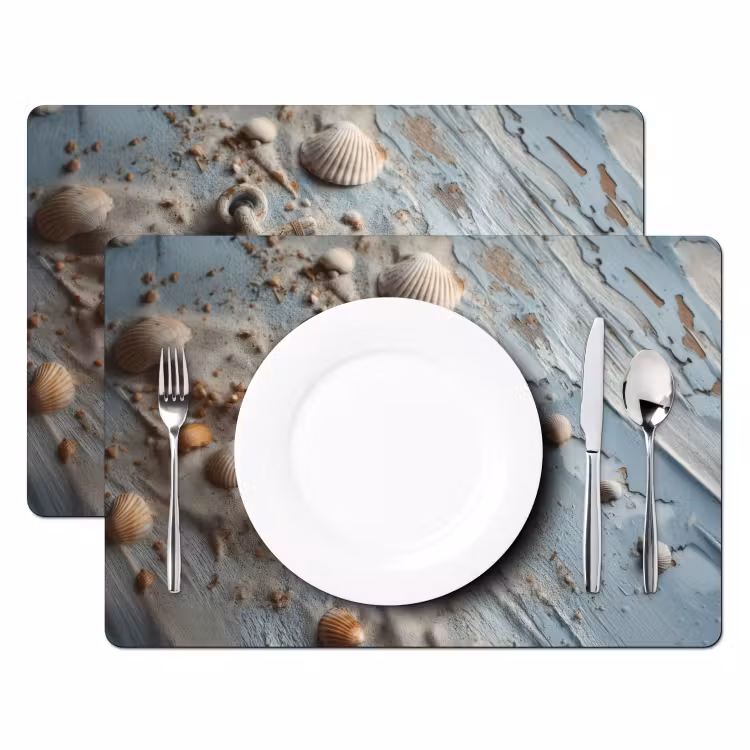 Anker - Hout - Schelpen - Zand Placemat vinyl groot -zzsfeer2_Kitchenyeah-website