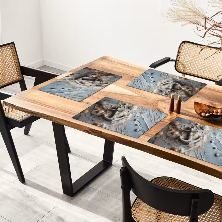 Anker - Hout - Schelpen - Zand Placemat vinyl groot -zzsfeer4_Kitchenyeah-website