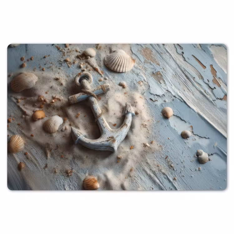 Anker - Hout - Schelpen - Zand Placemat vinyl groot -zzsfeer1_Kitchenyeah-website