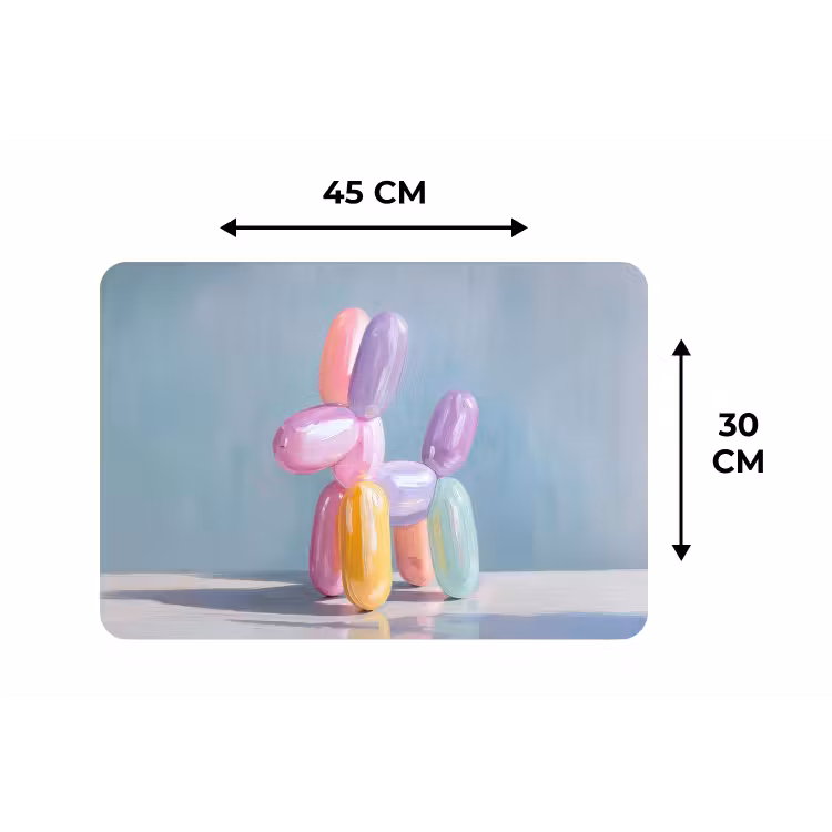 Dier - Ballon - Pasteltinten - Glanzend Placemat vinyl groot -specs