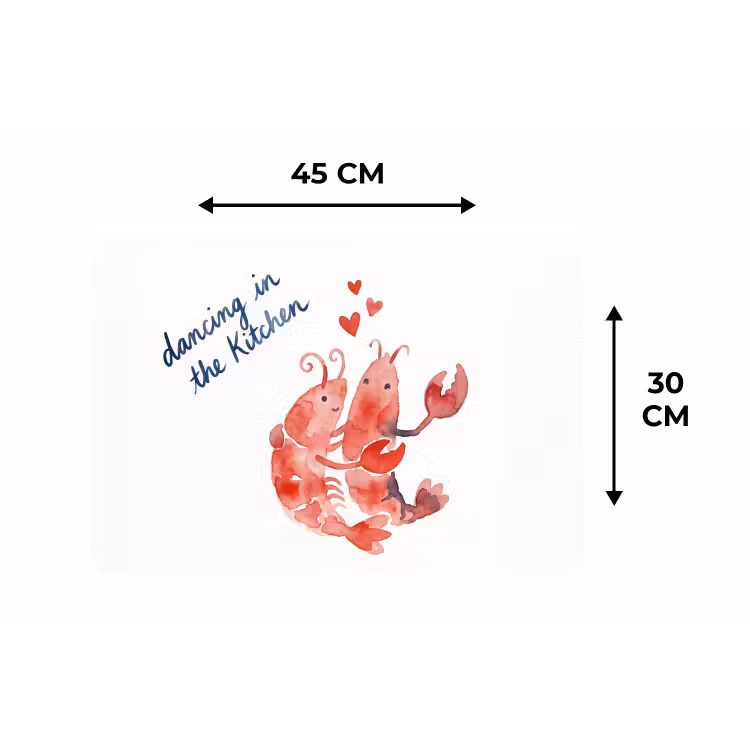Dier - Dans - Liefde - Waterverf - Rood Placemat vinyl groot -specs